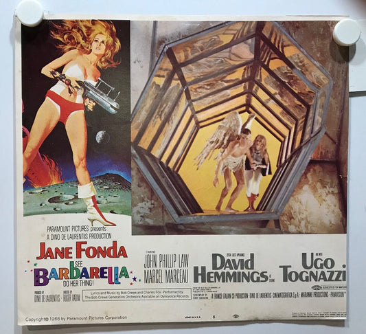 ORIGINAL LOBBY CARD - BARBARELLA (b) - 1968 - key card #8 -  John Phillip Law, Marcel Marceau, David Hemmings