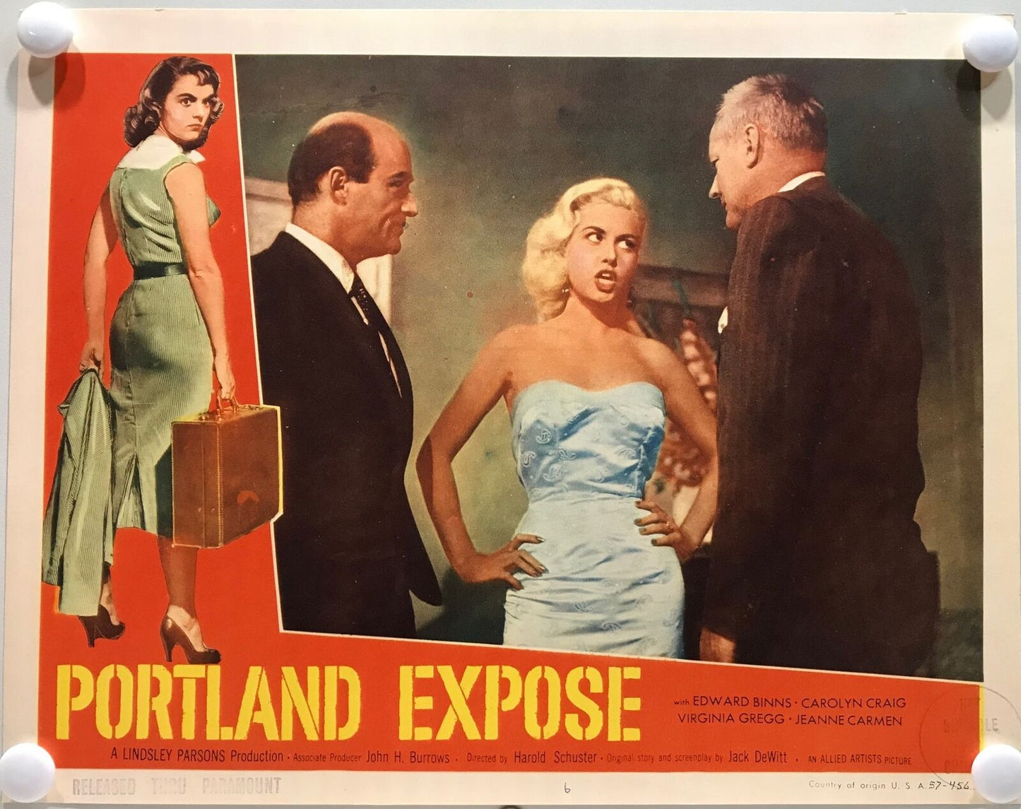 ORIGINAL LOBBY CARDS - PORTLAND EXPOSE - 1957 - set of 8