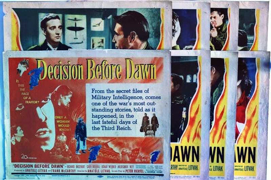ORIGINAL LOBBY CARDS - DECISION BEFORE DAWN - 1951 - set of 8
