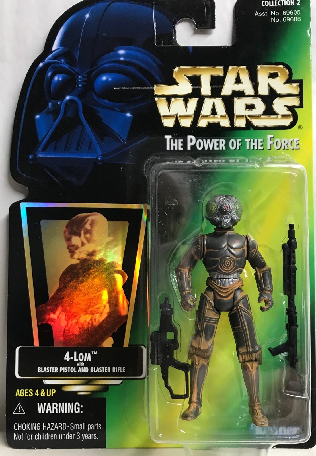 STAR WARS - KENNER - POTF - 4-LOM - with Blaster Pistol and Blaster Rifle