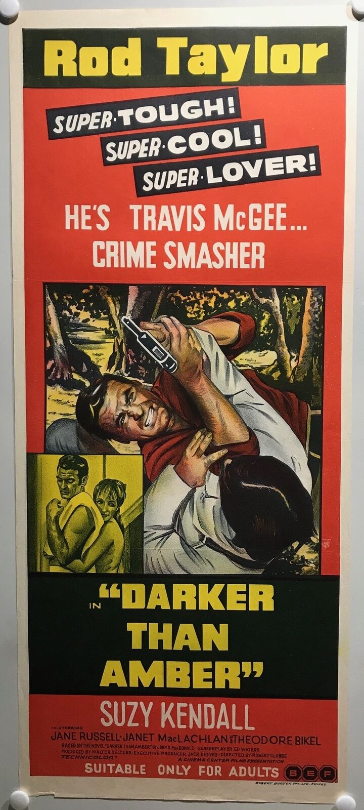 ORIGINAL DAYBILL MOVIE POSTER - DARKER THAN AMBER