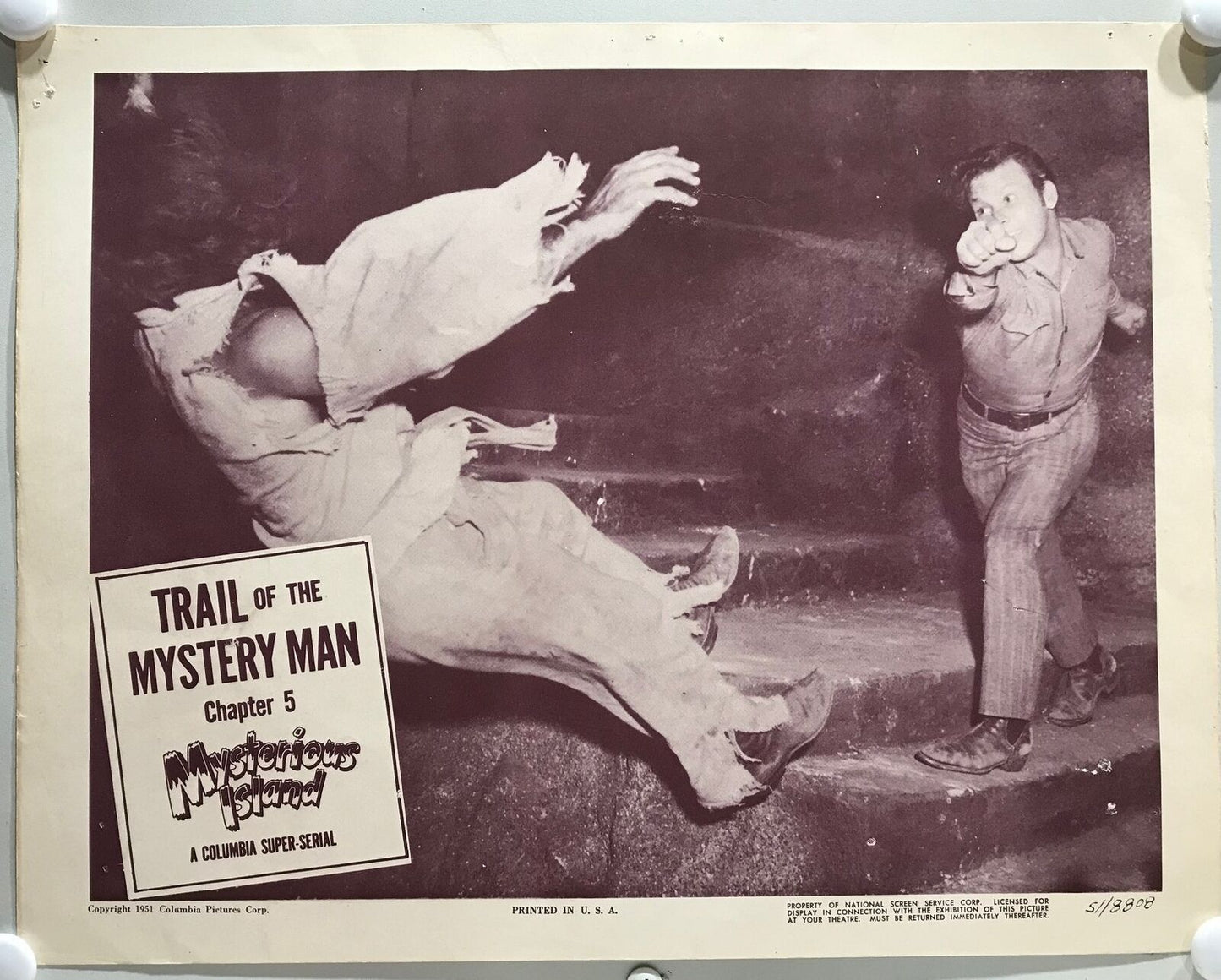 ORIGINAL SERIAL LOBBY CARD - MYSTERIOUS ISLAND (b) - 1951 - chapter 5 - Trail...