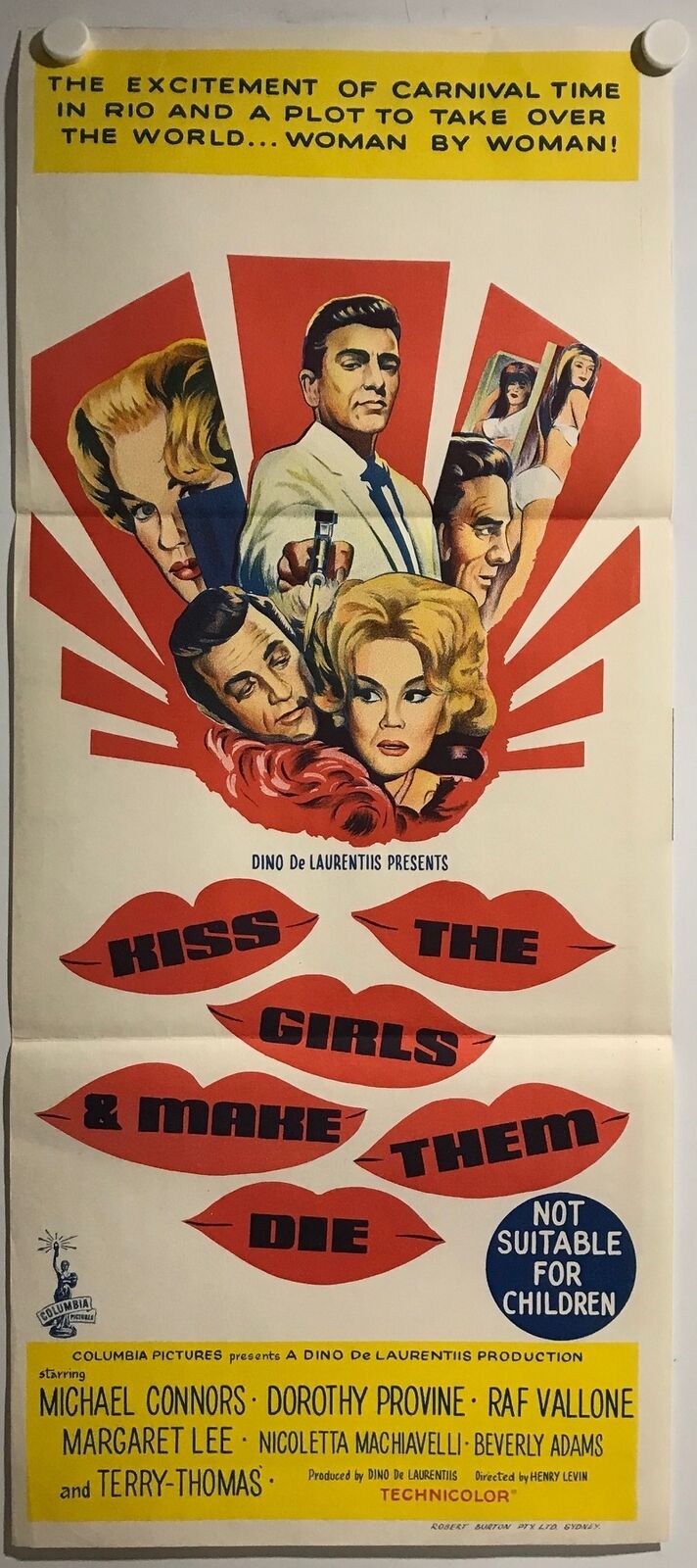 ORIGINAL DAYBILL MOVIE POSTER - KISS THE GIRLS AND MAKE THEM DIE