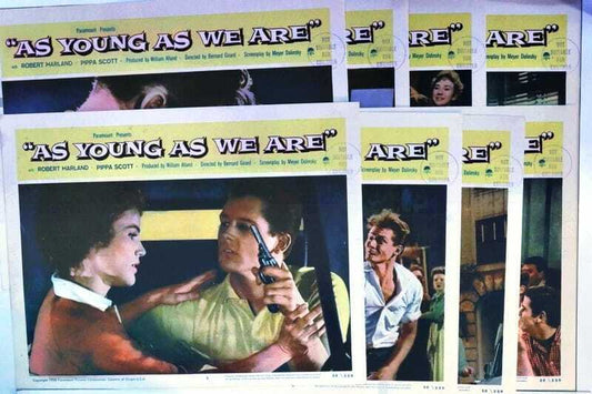 ORIGINAL LOBBY CARDS - AS YOUNG AS WE ARE - 1958  set of 8