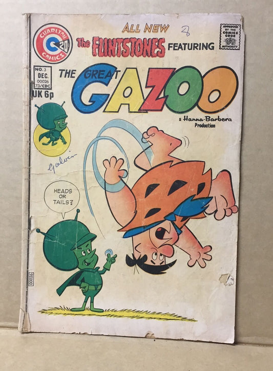 COMIC BOOK - FLINTSTONES GREAT GAZOO 3 CHARLTON