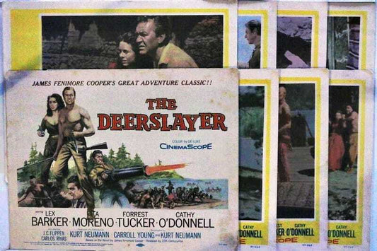 ORIGINAL LOBBY CARDS - THE DEERSLAYER  - 1957 - set of 8