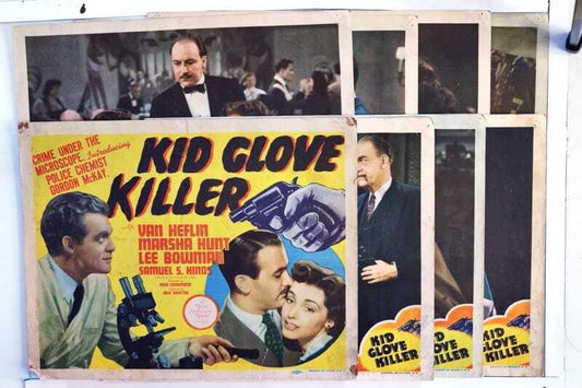 ORIGINAL LOBBY CARDS - KID GLOVE KILLER - 1942 - set of 8