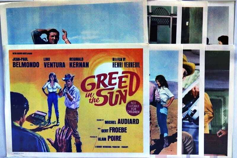 ORIGINAL LOBBY CARDS - GREED IN THE SUN - 1965 - set of 8