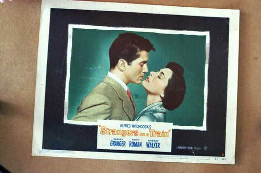 ORIGINAL LOBBY CARD - STRANGERS ON A TRAIN - 1951 - Alfred Hitchcock - key #6