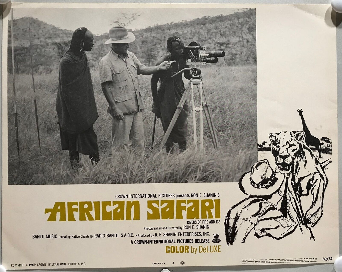 ORIGINAL LOBBY CARDS - AFRICAN SAFARI - 1969 - set of 8