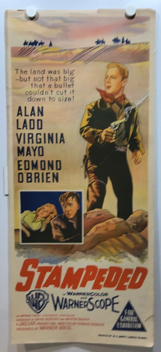 ORIGINAL DAYBILL MOVIE POSTER - STAMPEDED - 1957