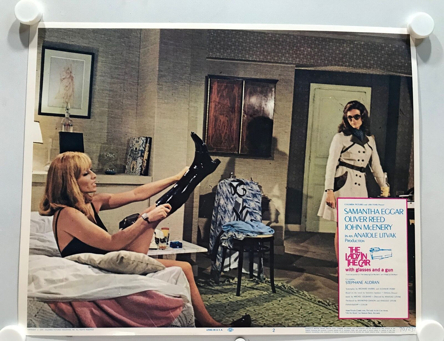 ORIGINAL LOBBY CARDS - THE LADY IN THE CAR WITH GLASSES AND A GUN- 1970- set 8