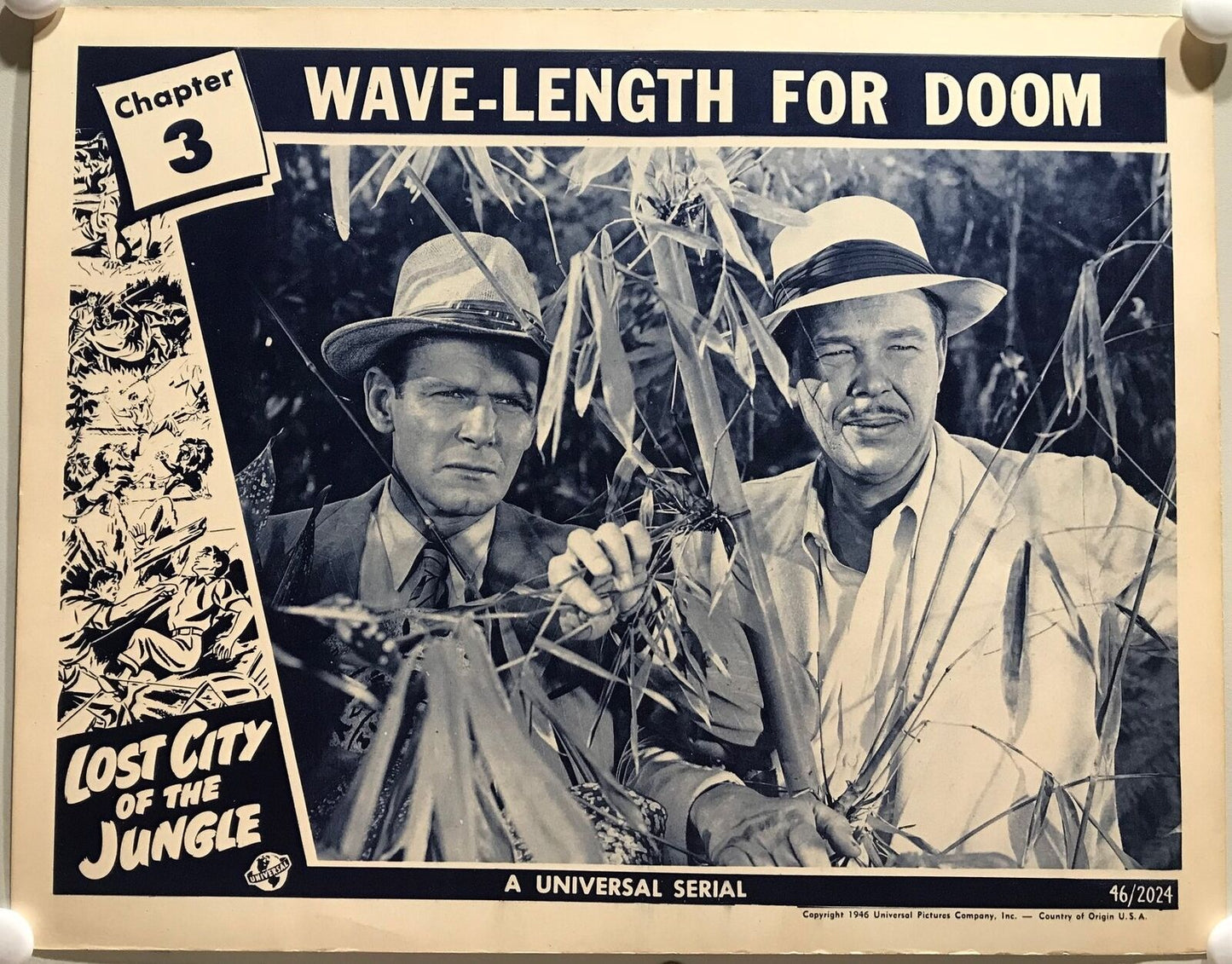 ORIGINAL SERIAL LOBBY CARD - LOST CITY OF THE JUNGLE (a) - 1946 - Ch 3