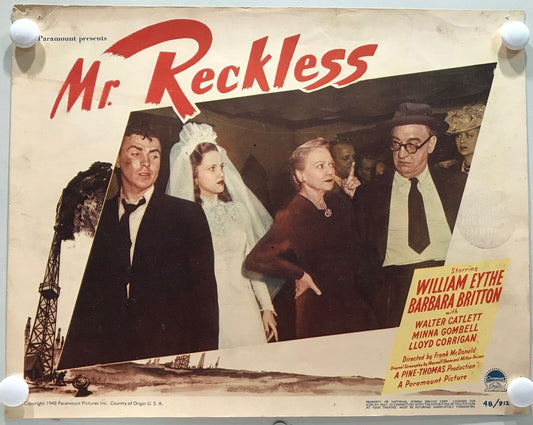 ORIGINAL LOBBY CARDS - MR. RECKLESS - 1948 - set of 8