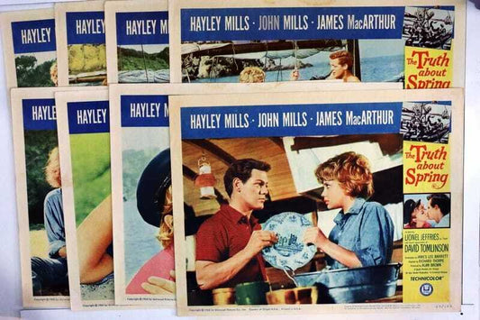 ORIGINAL LOBBY CARDS - THE TRUTH ABOUT SPRING - 1965 - set of 8