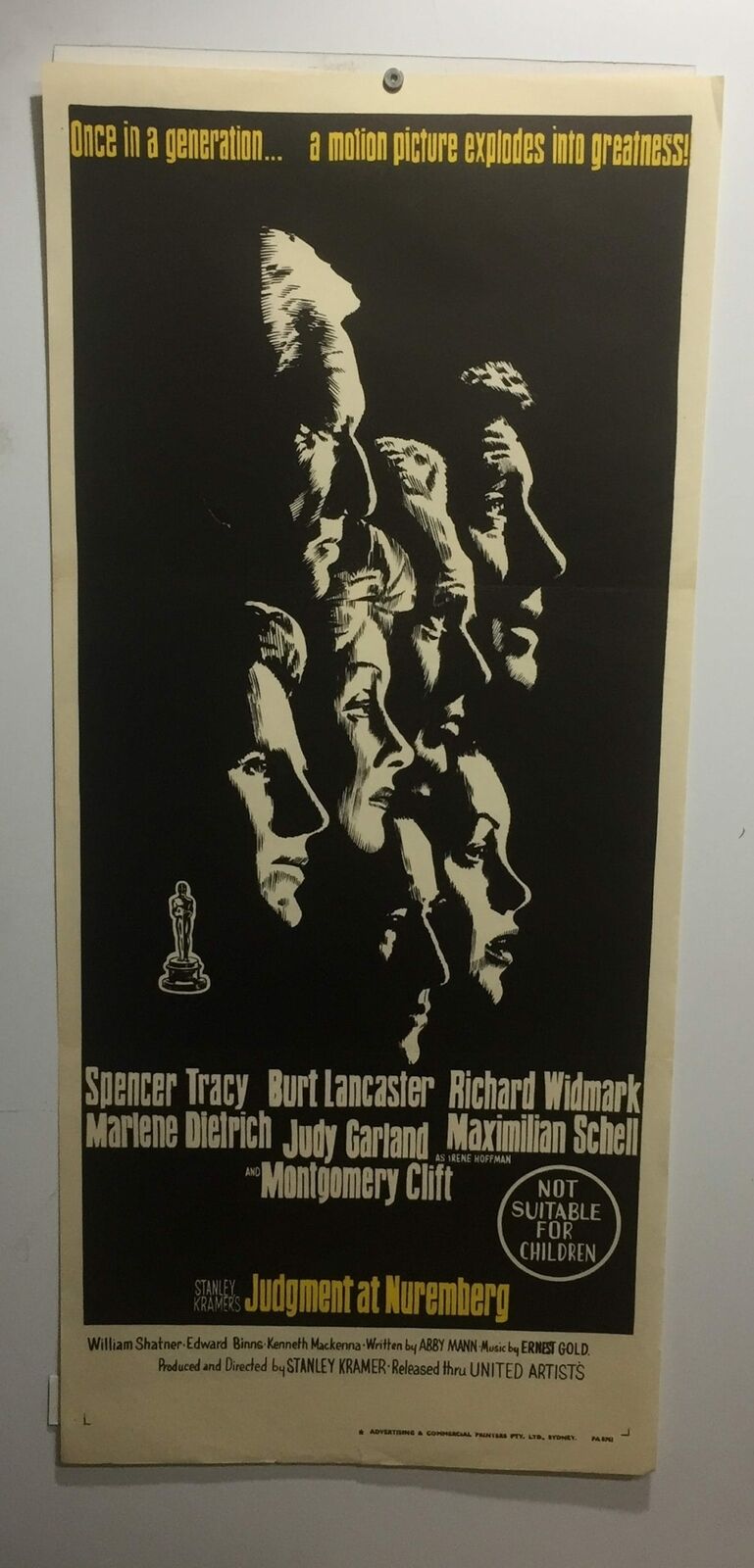 ORIGINAL DAYBILL MOVIE POSTER - JUDGEMENT AT NUREMBERG