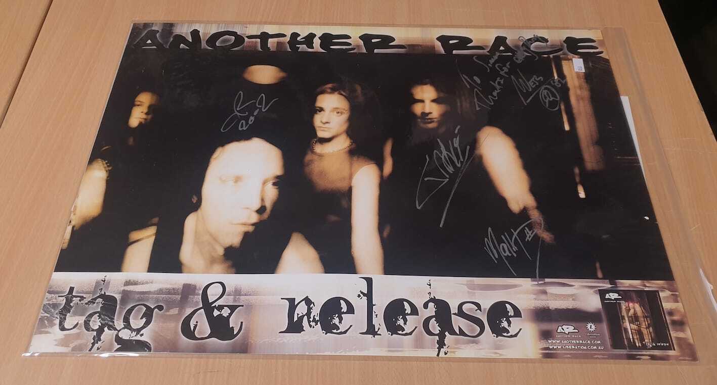 MUSIC PROMO POSTER - SIGNED - ANOTHER RACE - TAG & RELEASE