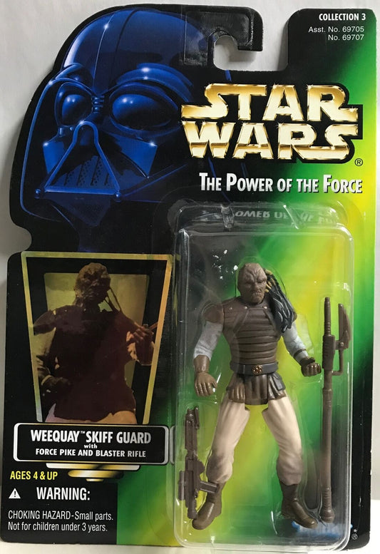 STAR WARS - KENNER - POTF - WEEQUAY SKIFF GUARD - with Force Pike and Blaster Rifle