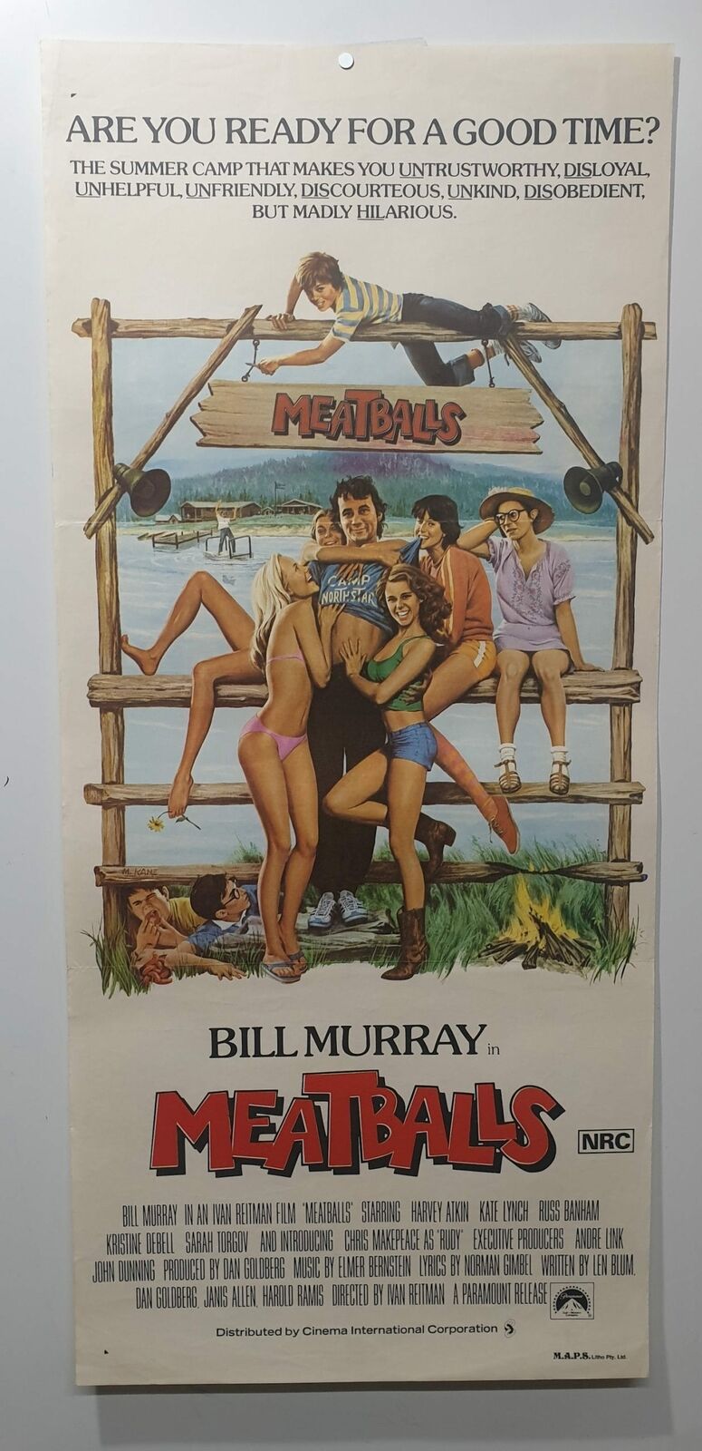 ORIGINAL DAYBILL MOVIE POSTER - MEATBALLS - 1979