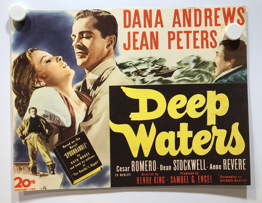 ORIGINAL LOBBY CARD - DEEP WATERS (b) - 1948 - title card