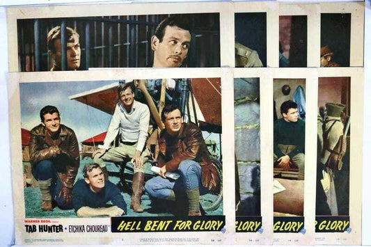 ORIGINAL LOBBY CARDS - HELL BENT FOR GLORY - 1958 - set of 8