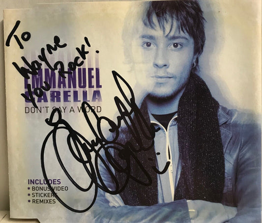 MUSIC CD IN CASE (COVER SIGNED) - EMMANUEL CARELLA - DON'T SAY A WORD