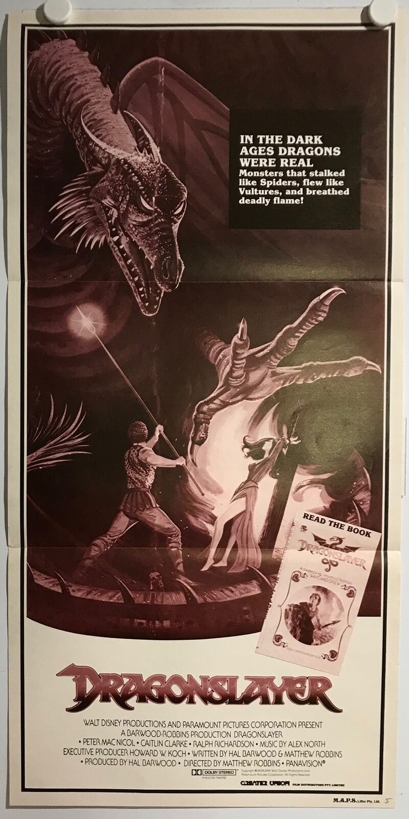 ORIGINAL DAYBILL MOVIE POSTER - DRAGONSLAYER