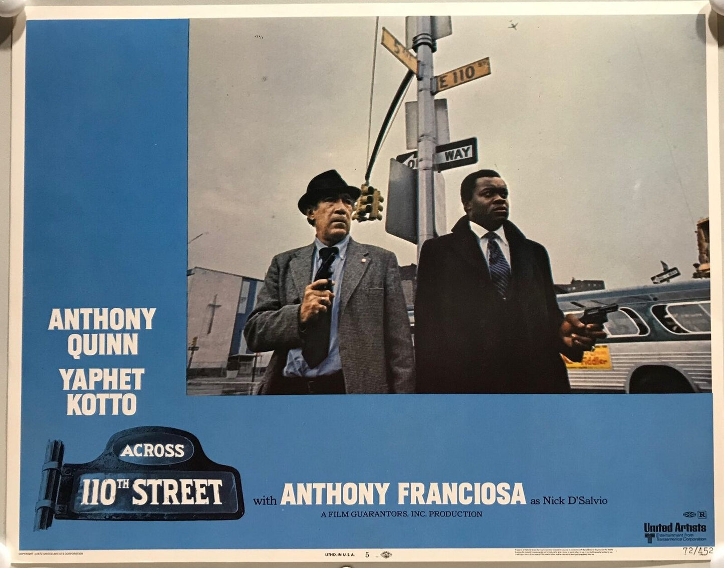 ORIGINAL LOBBY CARDS - ACROSS 110TH STREET - 1972 - set of 8