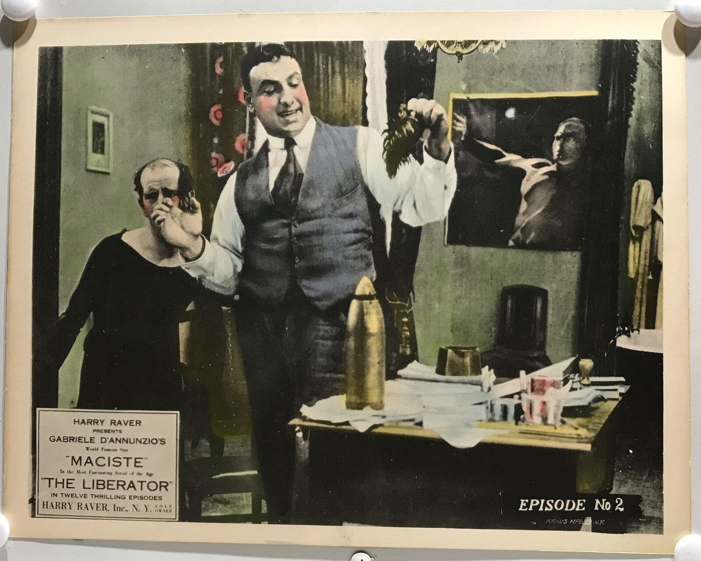 ORIGINAL SERIAL LOBBY CARD - THE LIBERATOR (e1) -1918 - Maciste - episode #2 ...