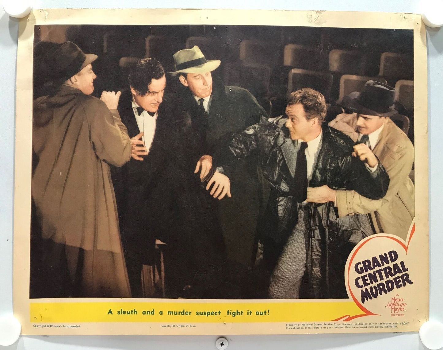 ORIGINAL LOBBY CARDS - GRAND CENTRAL MURDER - 1942 - set of 8