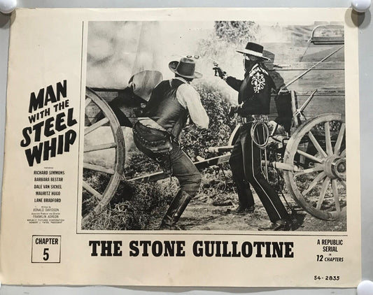 ORIGINAL SERIAL LOBBY CARD - MAN WITH THE STEEL WHIP (a) - 1954 - Ch 2 "Savag...