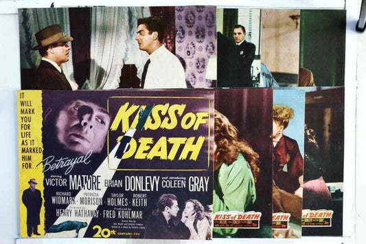 ORIGINAL LOBBY CARDS - KISS OF DEATH - 1947 - set of 8