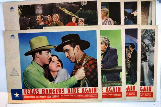 ORIGINAL LOBBY CARDS - TEXAS RANGERS RIDE AGAIN - 1940 - set of 8