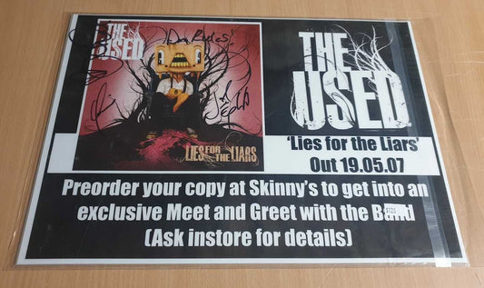 MUSIC PROMO POSTER - THE USED 2007 LIES FOR THE LIARS SIGNED AUSTRALIAN TOUR