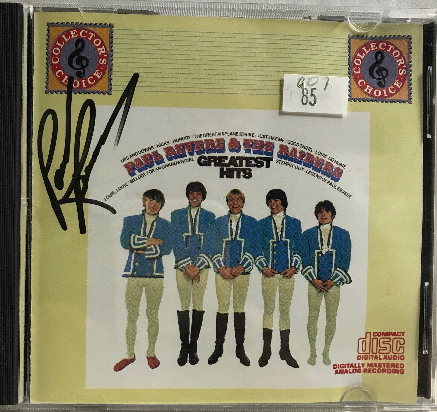 MUSIC CD IN CASE (COVER SIGNED) - PAUL REVERE & THE RAIDERS - GREATEST HITS