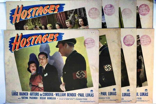 ORIGINAL LOBBY CARDS - HOSTAGES - 1943 - set of 8