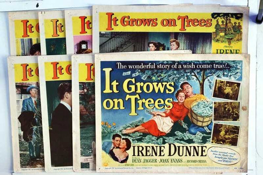 ORIGINAL LOBBY CARDS - IT GROWS ON TREES - 1952 - set of 8