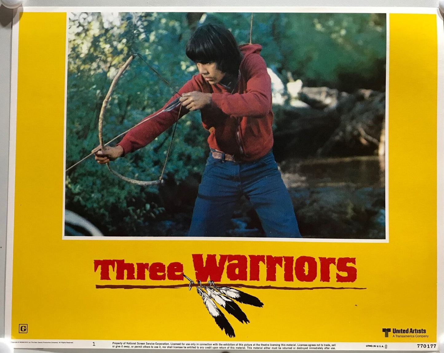 ORIGINAL LOBBY CARDS - THREE WARRIORS -1977 - set of 8