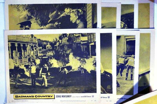 ORIGINAL LOBBY CARDS - BADMAN'S COUNTRY - 1958 - set of 8