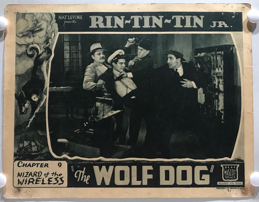 ORIGINAL SERIAL LOBBY CARD - THE WOLF DOG (a) - 1933 - Ch 9 "Wizard of Wireless"