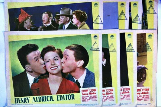 ORIGINAL LOBBY CARDS - HENRY ALDRICH, EDITOR - 1942 - set of 8
