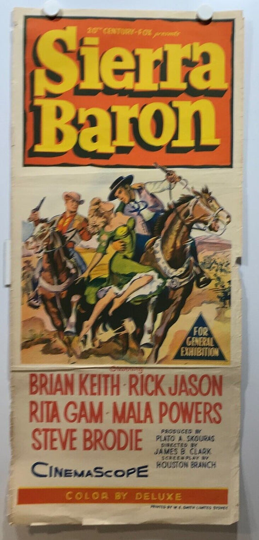 ORIGINAL DAYBILL MOVIE POSTER - SIERRA BARON - 1958