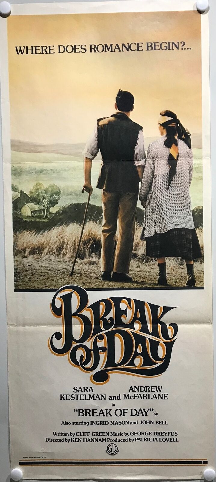 ORIGINAL DAYBILL MOVIE POSTER - BREAK OF DAY - AUSTRALIAN