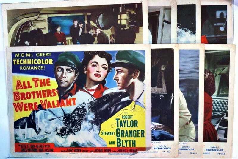 ORIGINAL LOBBY CARDS - ALL THE BROTHERS WERE VALIANT - 1953 - set of 8