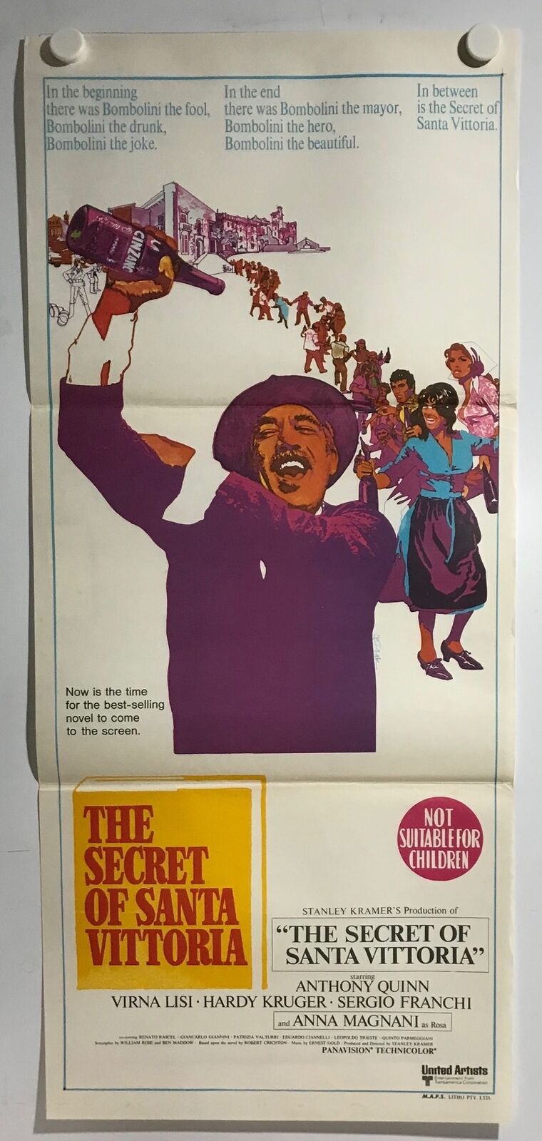 ORIGINAL DAYBILL MOVIE POSTER - THE SECRET OF SANTA VITTORIA - 1969