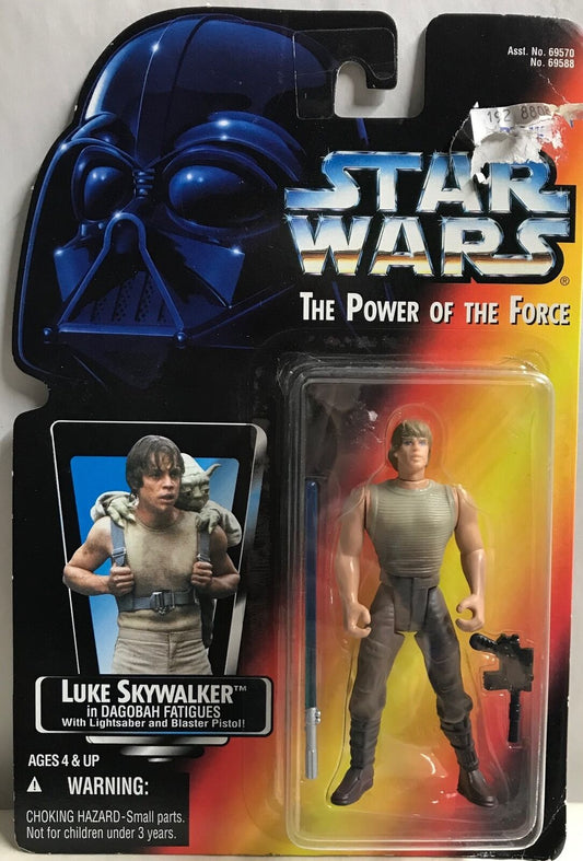 STAR WARS - KENNER - POTF - LUKE SKYWALKER - in DAGOBAH FATIGUES - with Lightsabererer