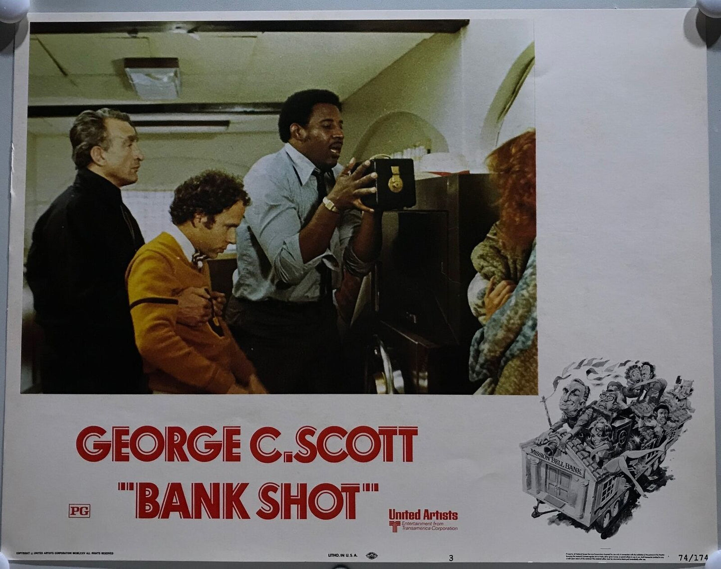 ORIGINAL LOBBY CARDS - BANK SHOT - 1974 - set of 8