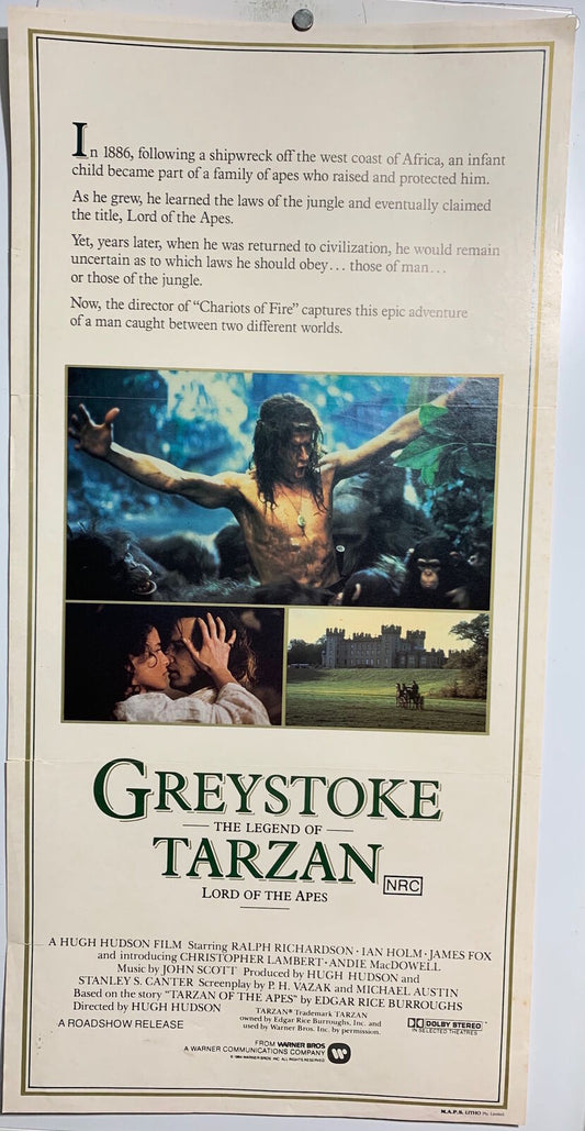 ORIGINAL DAYBILL MOVIE POSTER - GREYSTOKE THE LEGEND OF TARZAN - 1984