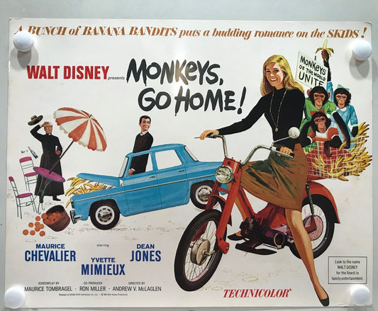 ORIGINAL LOBBY CARDS - MONKEYS, GO HOME! - 1967 - Walt Disney - set of 8 -  M...