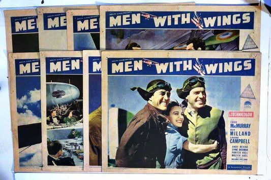ORIGINAL LOBBY CARDS - MEN WITH WINGS - 1938 - set of 8